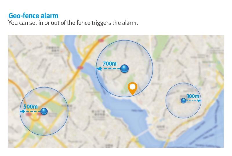 funzione di localizzazione GPS geofence